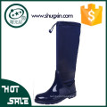 women red leather over knee rain boots with fur lining B-888